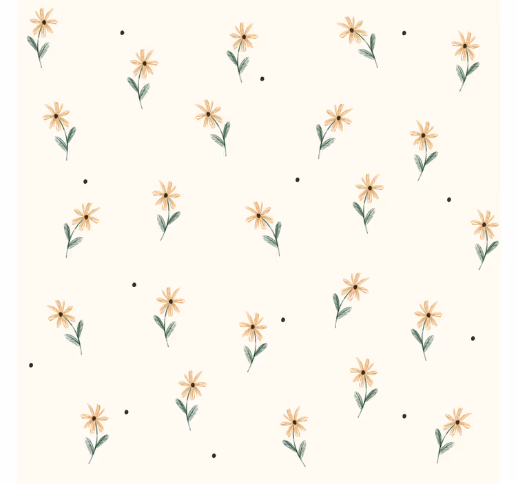 Store enrouleur rose fleurs jaunes - TenStickers
