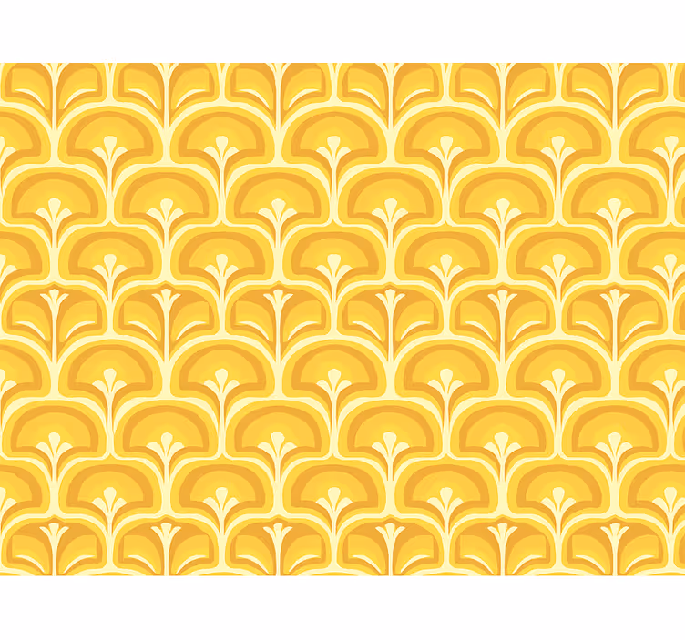Store enrouleur jaune figures jaunes rétro 70s - TenStickers