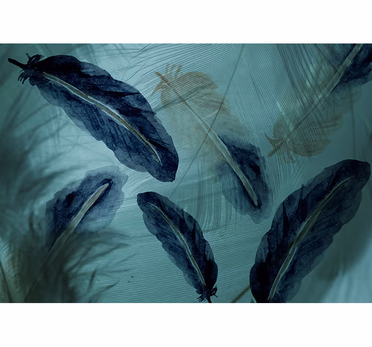 Store enrouleur cuisine ligne esthétique plume aquarelle - TenStickers