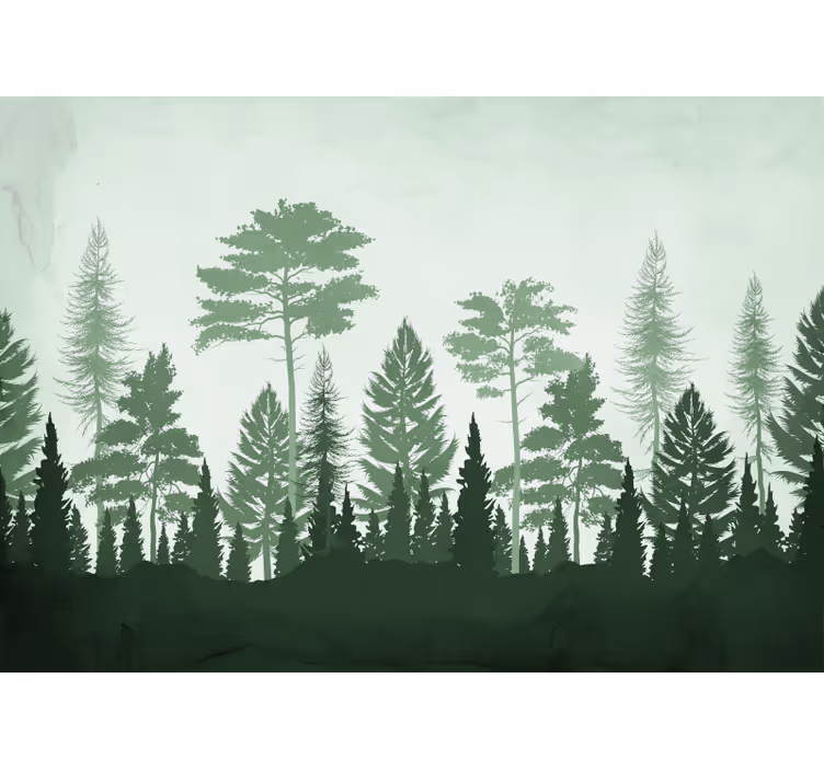 Store enrouleur cuisine arbres scandinaves verts - TenStickers