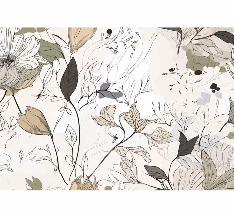 Store enrouleur cuisine fleurs à dessiner - TenStickers