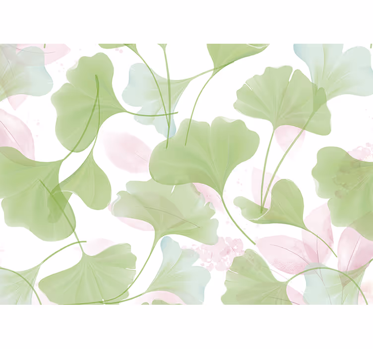 Store enrouleur cuisine feuilles de ginkgo aquarelle glamour - TenStickers