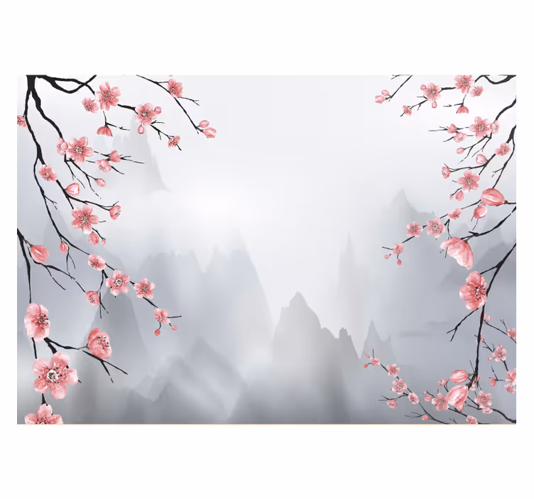 Store enrouleur cuisine branches de cerisier japonaises - TenStickers