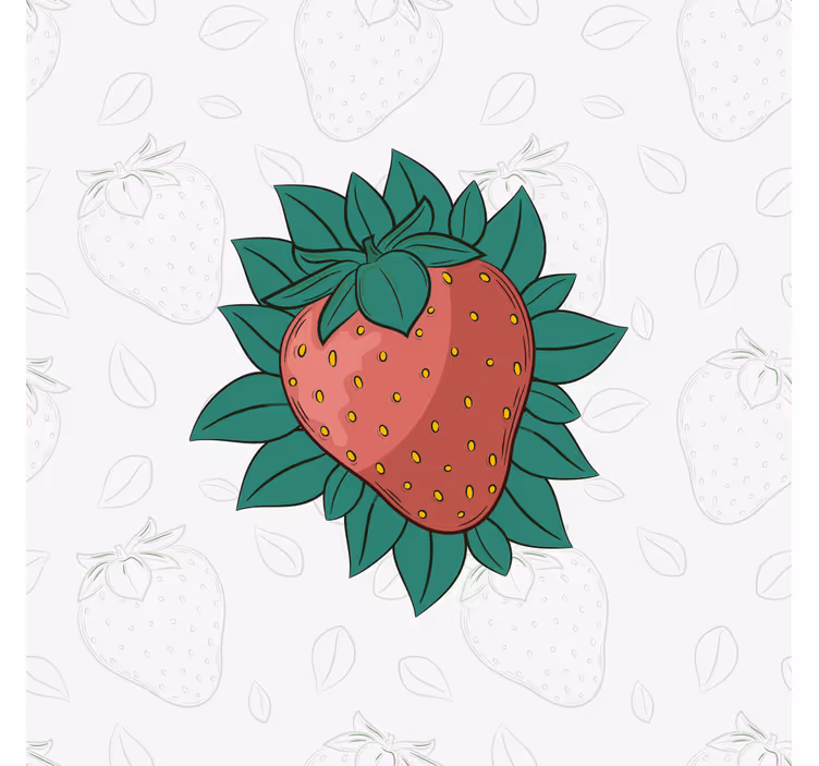 Store enrouleur cuisine fraises juteuses feuilles vertes - TenStickers