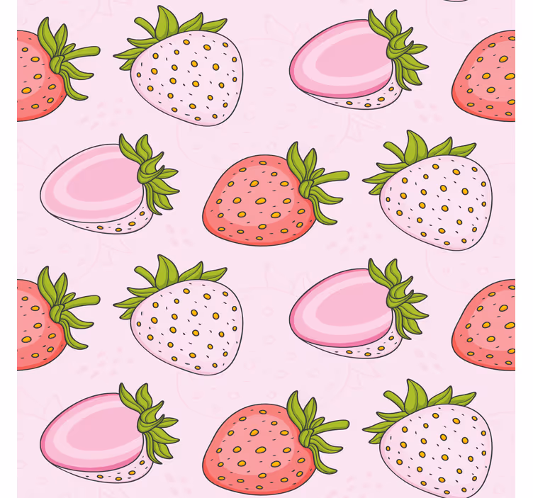 Store enrouleur cuisine fraises roses et rouges sans couture - TenStickers