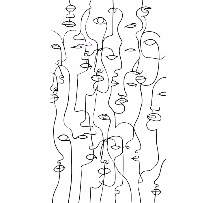 Store enrouleur blanc motif visage - TenStickers