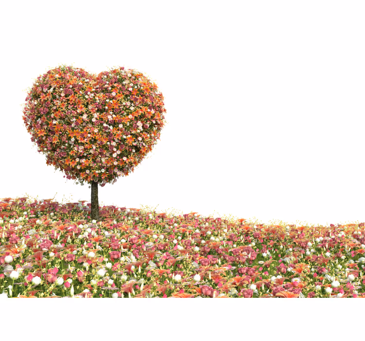 Store enrouleur blanc arbre féerique en forme de cœur - TenStickers