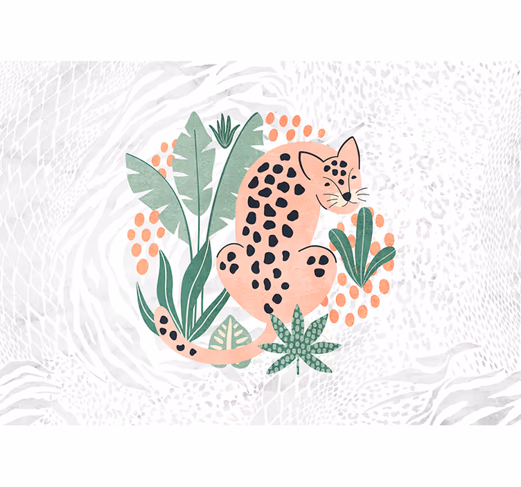 Store enrouleur blanc arbres tropicaux et tigres - TenStickers