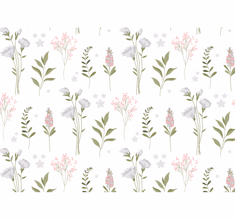 Store enrouleur blanc motif floral minimaliste - TenStickers