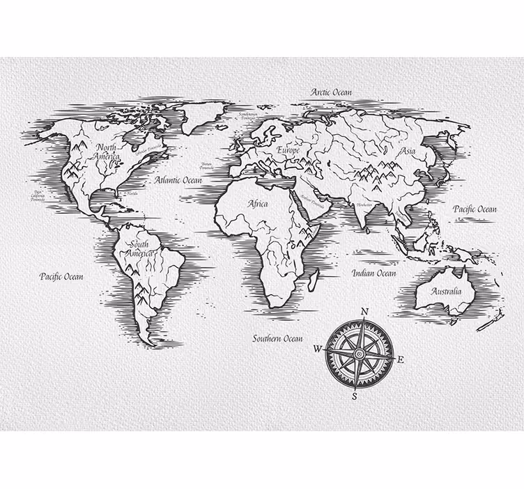 Store enrouleur blanc carte du monde élégante - TenStickers