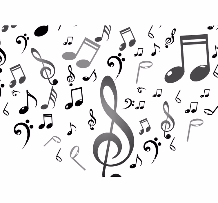 Store enrouleur blanc notes de musique - TenStickers