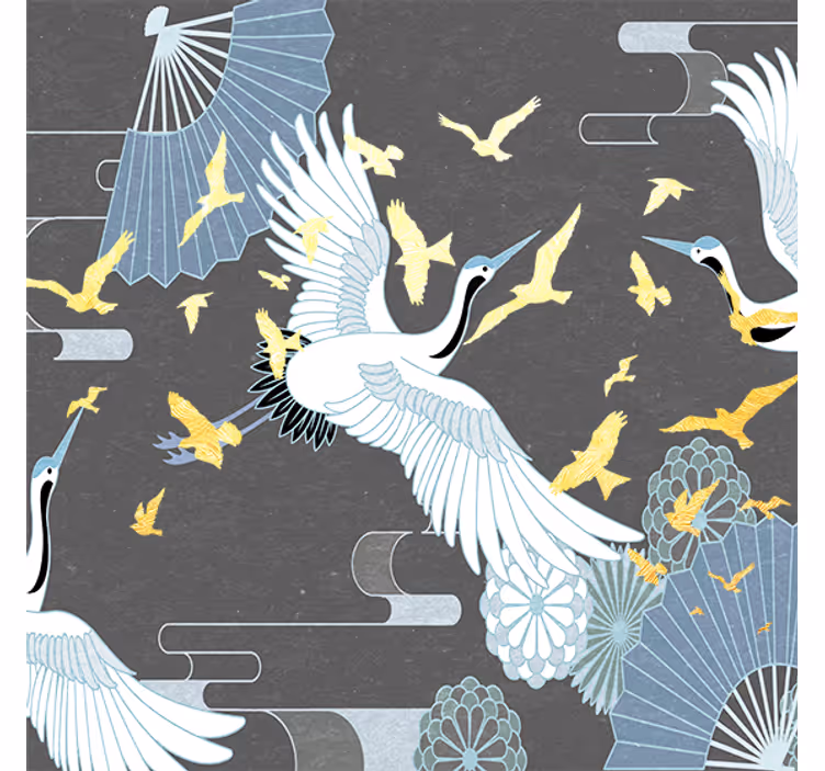 Store enrouleur salon oiseau oriental - TenStickers