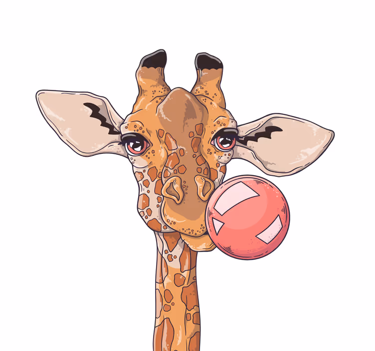 Store enrouleur salon girafe avec chewing-gum - TenStickers