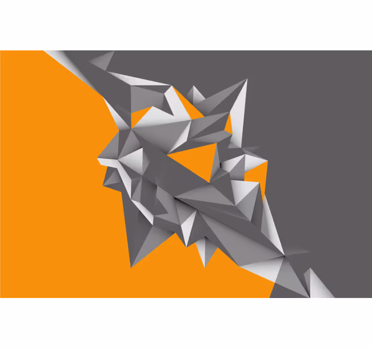 Store enrouleur salon formes abstraites grises et orange - TenStickers