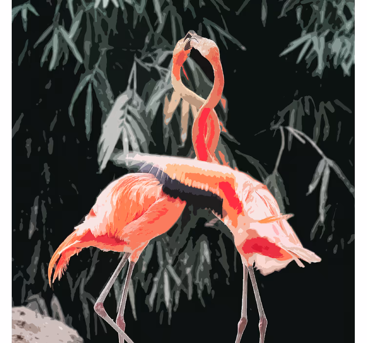 Store enrouleur salon image de flamants roses - TenStickers