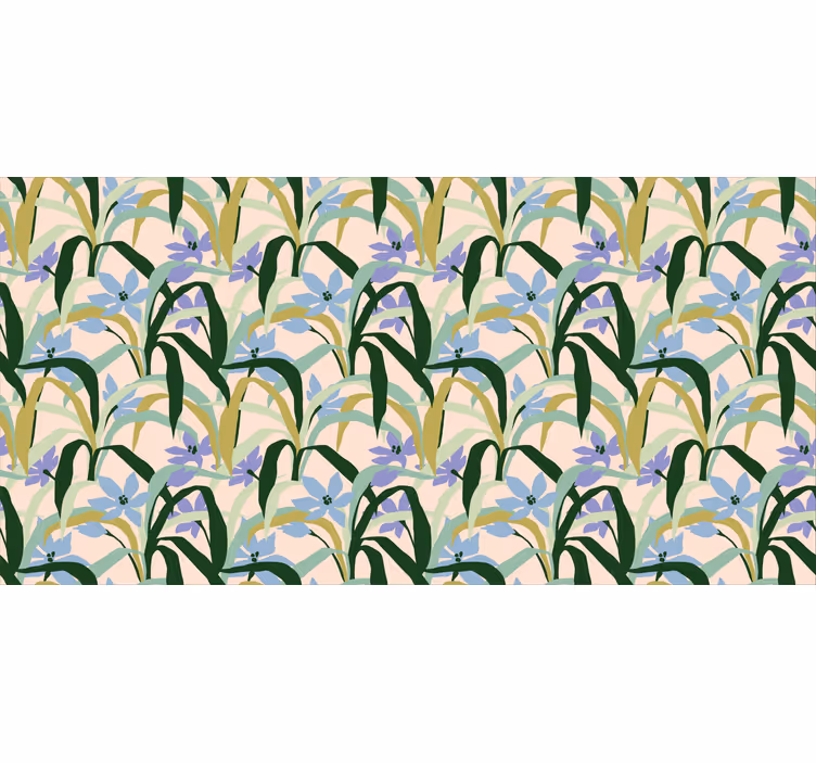 Store enrouleur salon motif abstrait feuilles colorées - TenStickers