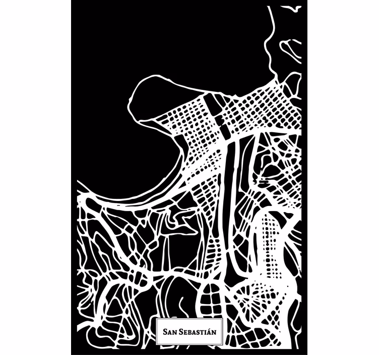 Store enrouleur salon carte topographique san sebastián - TenStickers