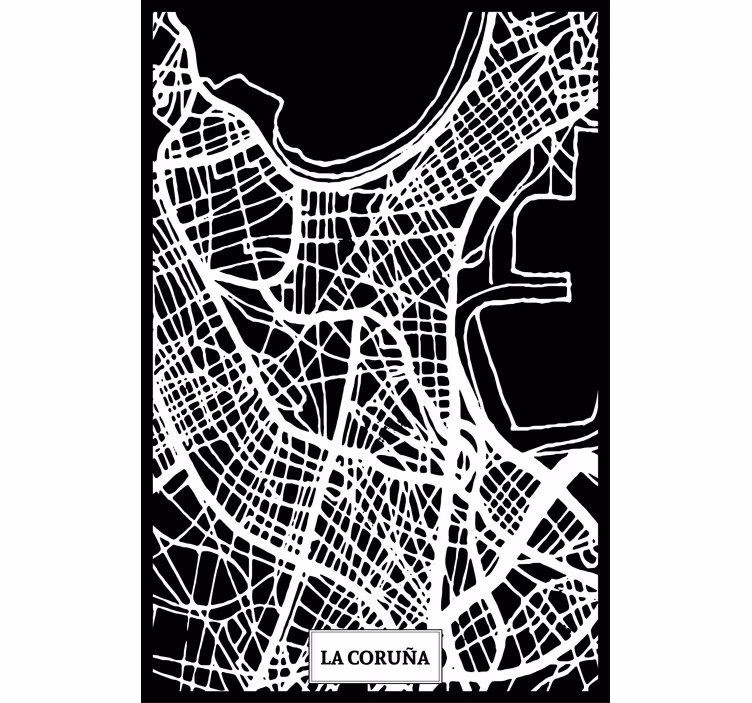 Store enrouleur salon carte topographique de la corogne - TenStickers