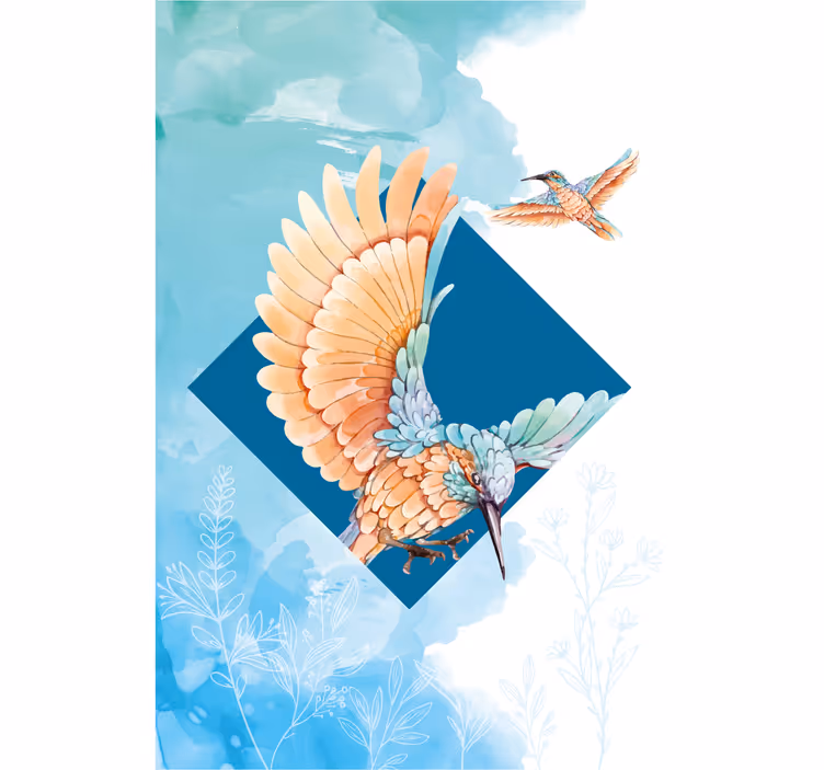 Store enrouleur salon oiseaux martin-pêcheur - TenStickers