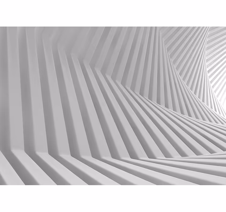 Store enrouleur blanc vagues géométriques abstraites - TenStickers