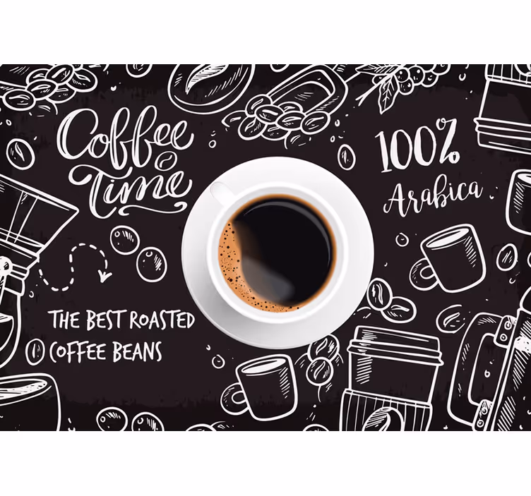 Store enrouleur noir images de pause café - TenStickers