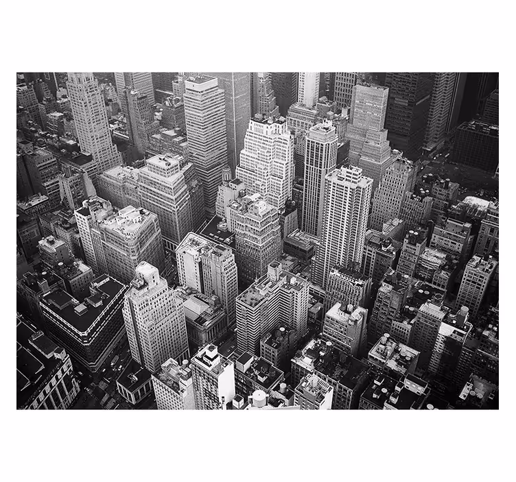 Store enrouleur noir new york aérien noir et blanc - TenStickers