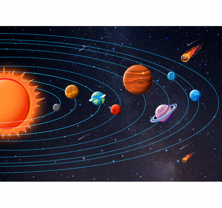 Store enrouleur noir animation spatiale pour enfants - TenStickers