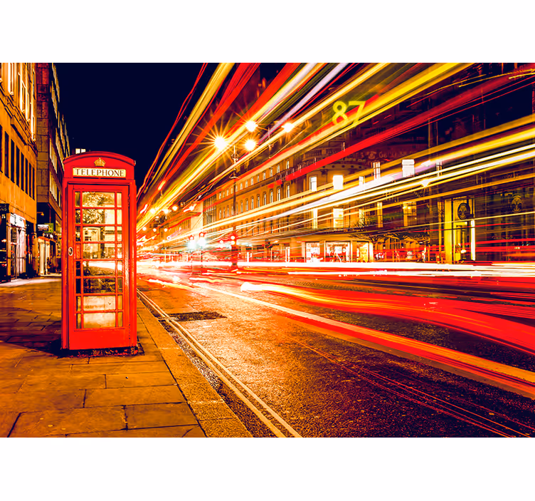 Store enrouleur rouge londres la nuit - TenStickers
