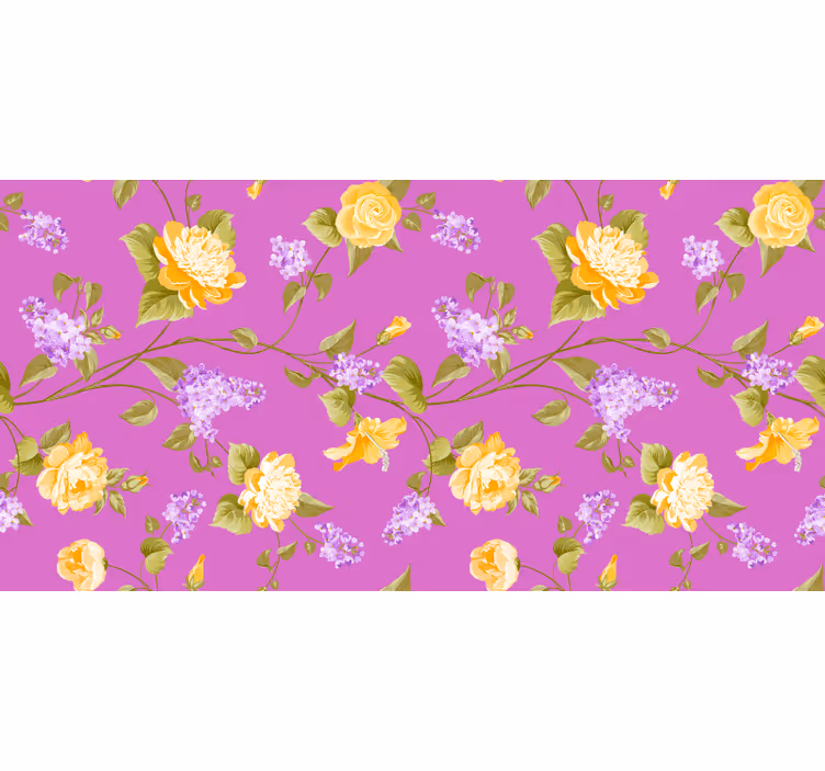 Store enrouleur violet motif fleurs épanouies - TenStickers