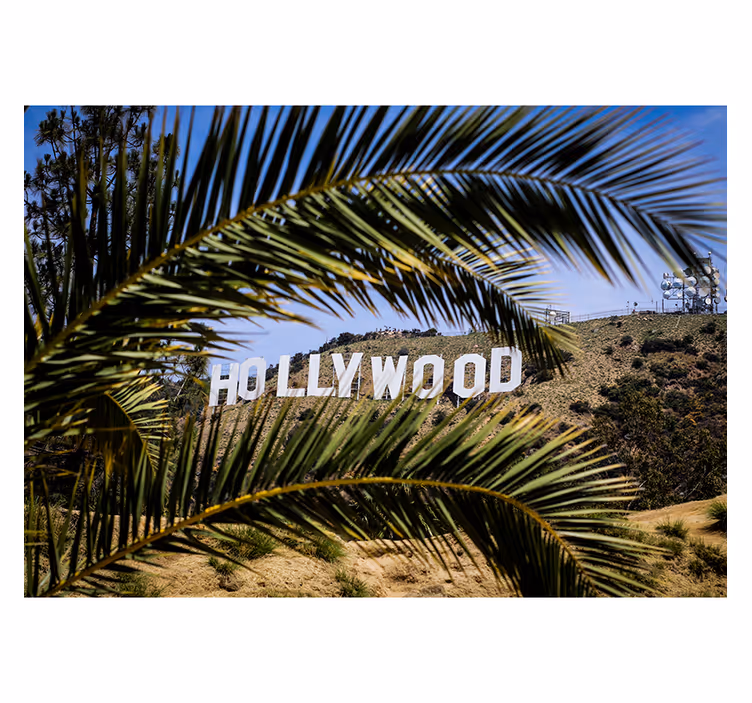 Store enrouleur salon avec panneau hollywood et arbre - TenStickers