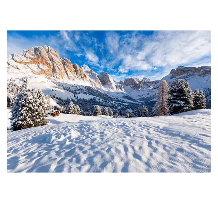 Store enrouleur salon paysage de montagne enneigé - TenStickers