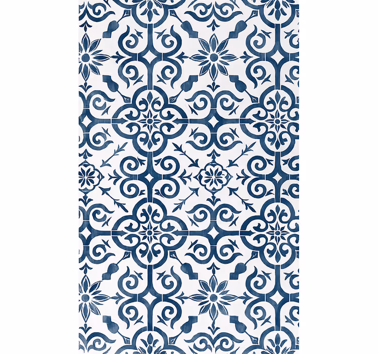 Store enrouleur bleu carrelage marocain - TenStickers