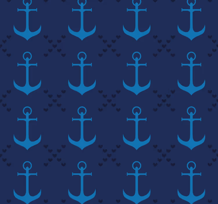 Store enrouleur bleu ancres bleu marine - TenStickers