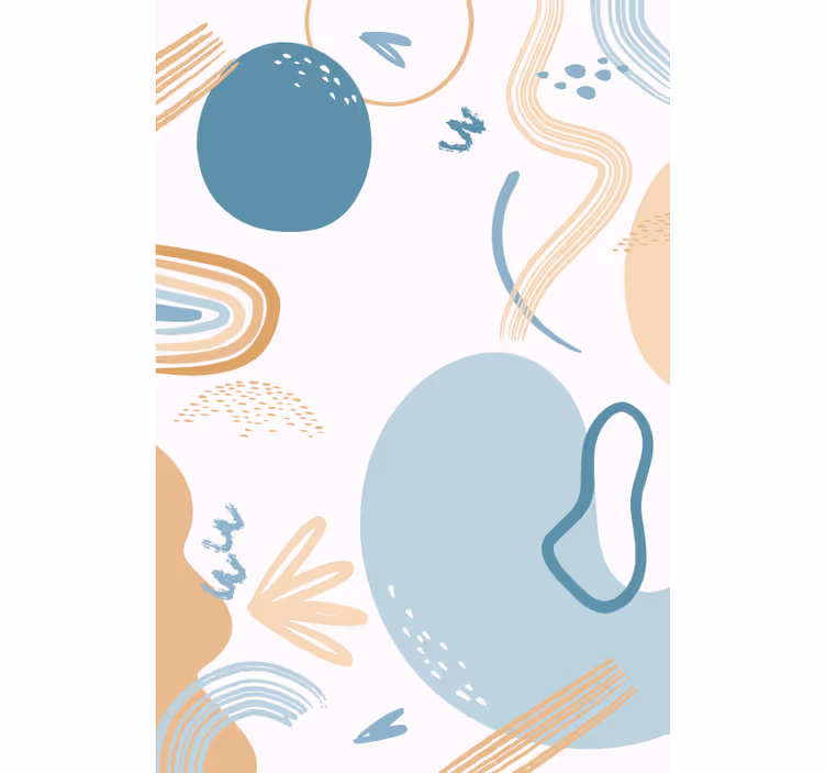 Store enrouleur bleu motifs vagues abstraites - TenStickers