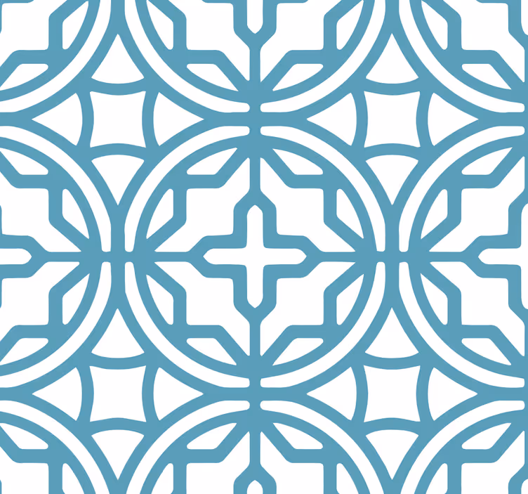Store enrouleur bleu motif géométrique turquoise - TenStickers