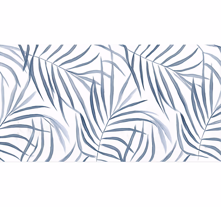 Store enrouleur bleu motif feuilles fines - TenStickers