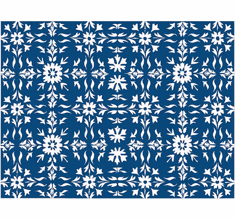 Store enrouleur bleu motif carreaux blancs - TenStickers