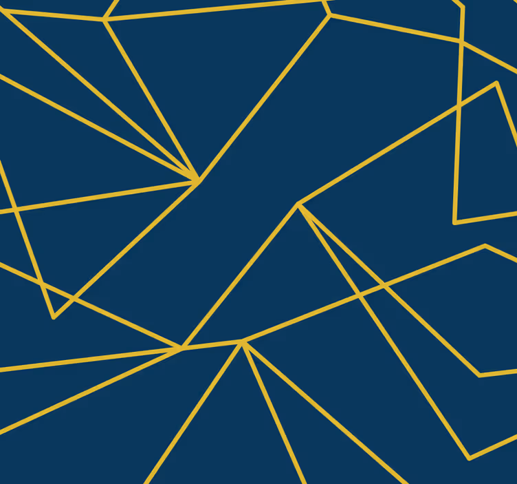 Store enrouleur bleu lignes géométriques dorées - TenStickers