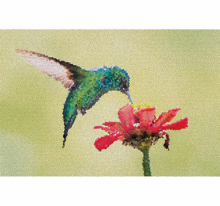 Store enrouleur salon mosaïque d'oiseaux colorés - TenStickers