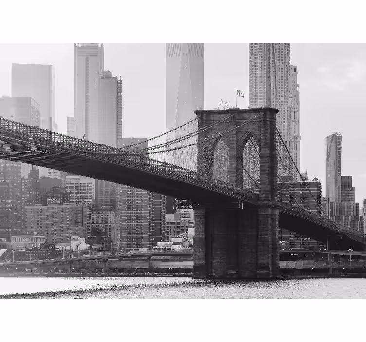 Store enrouleur salon image noir et blanc brooklyn - TenStickers