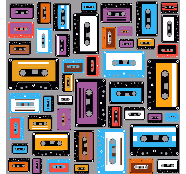 Store enrouleur salon motif cassette rétro 80s - TenStickers