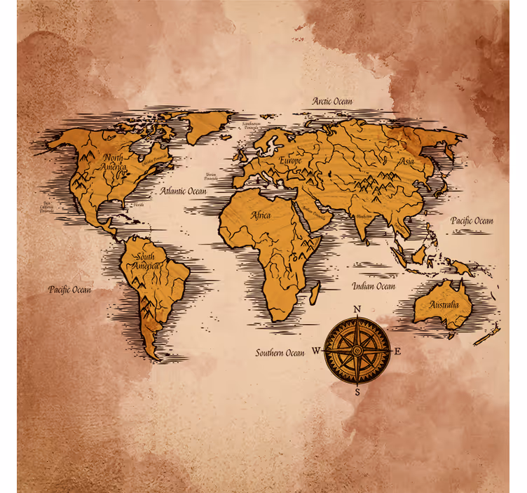 Store enrouleur salon carte du monde artistique - TenStickers