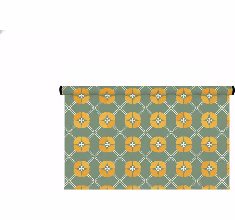 Store enrouleur vert motif floral vintage vert - TenStickers