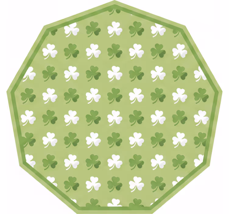 Store enrouleur vert à rayures trèfle vert et blanc - TenStickers