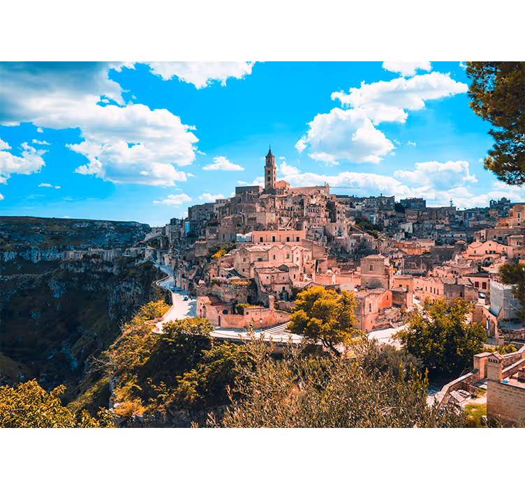 Store enrouleur salon paysage urbain de matera - TenStickers
