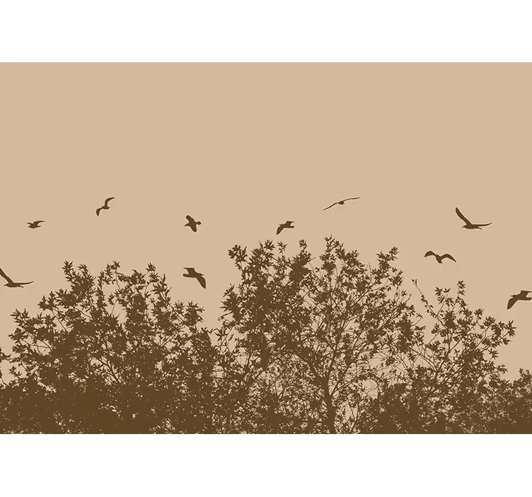 Store enrouleur salon fleurs de printemps et oiseaux - TenStickers