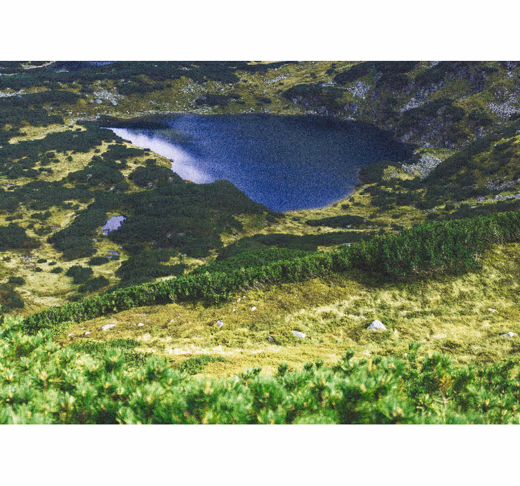 Store enrouleur salon montagnes polonaises vertes - TenStickers