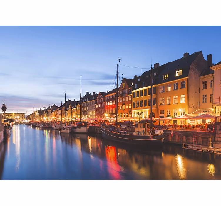 Store enrouleur salon maisons colorées de copenhague - TenStickers