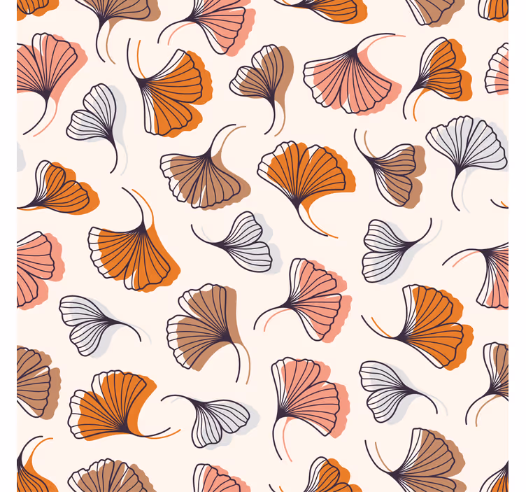 Store enrouleur salon feuilles de ginkgo dessinées à la main - TenStickers