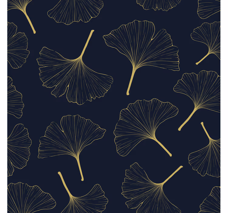 Store enrouleur salon feuilles de ginkgo 3d dorées - TenStickers